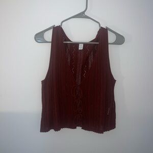Old Navy Burgundy Lace Crop Top